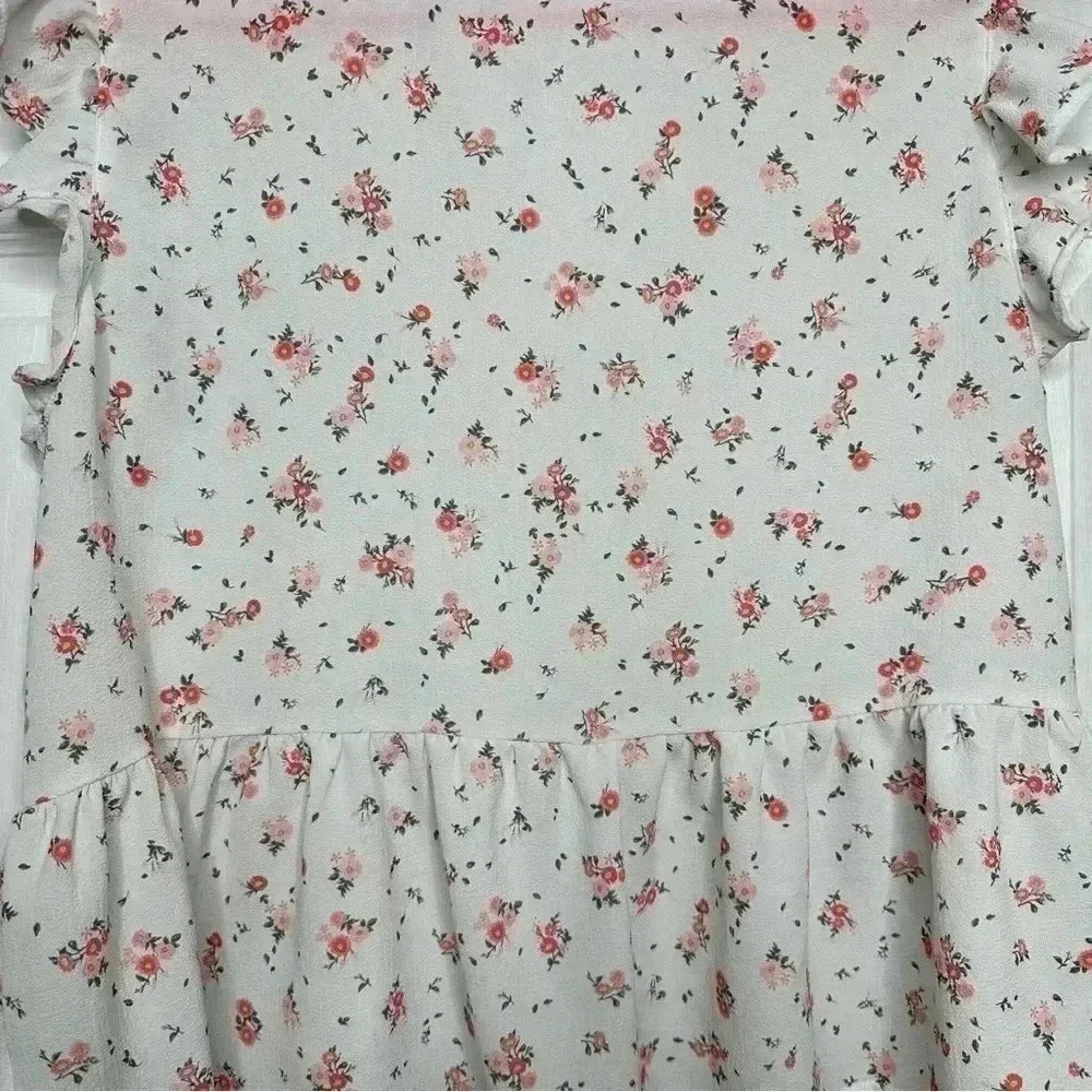 Ardene  Peplum Top White/Pink/Red Floral Size Large - Picture 15 of 16